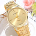 5pcs Women’s Fashion Simple Gold Steel Band Quartz Watch