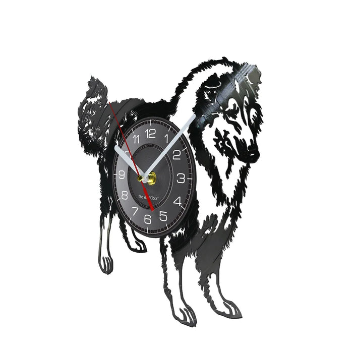 Rough Collie Vinyl Record Wall Clock