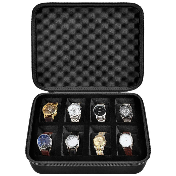 8 Slot Watch Box Organizer For Men Fits Watches Up To 42Mm