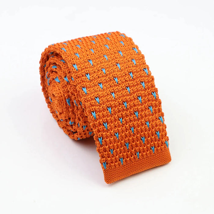 Classic Knit Neck Ties Plaid Dots 6Cm Width Business And Wedding