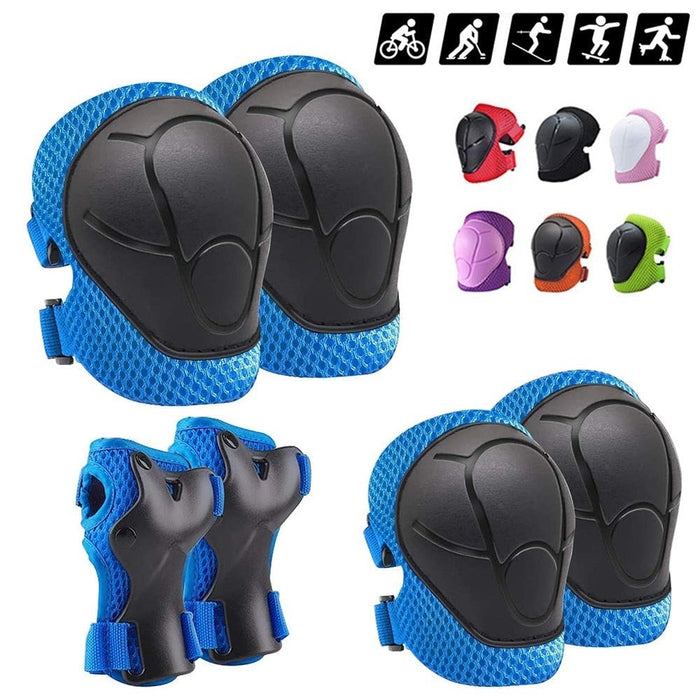 6PCS Kids Knee Elbow Wrist Protective Guards For Cycling Skateboarding