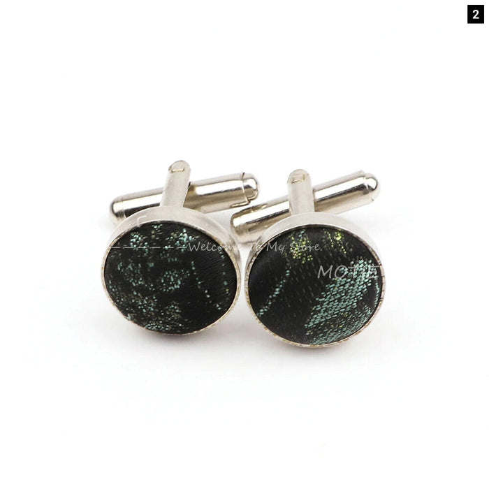 Dark Blue Floral Cufflinks For Weddings And Daily Wear