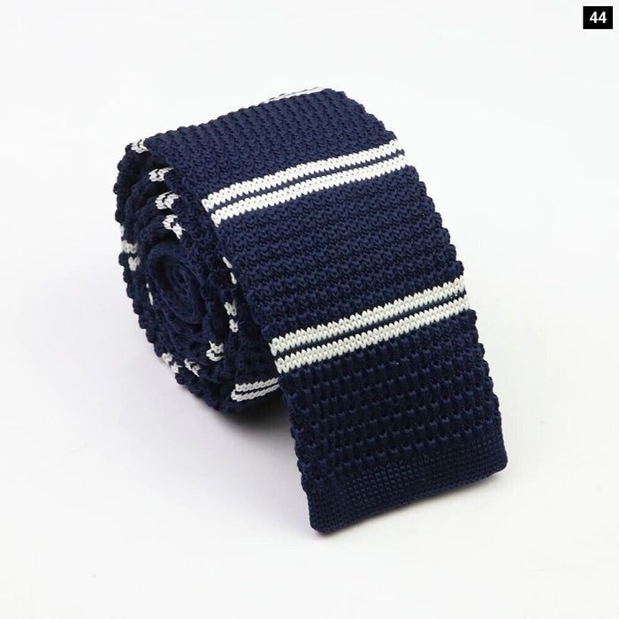 Classic Warm Knit Neck Ties Striped Colourful 6Cm Width