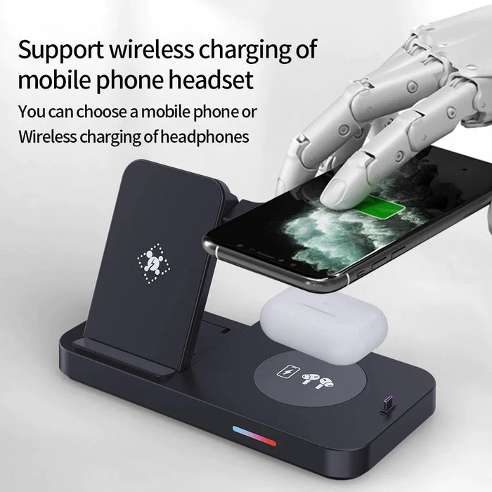 15W 3 In 1 Foldable Qi Fast Wireless Charging Station For Samsung S22 Galaxy Watch5 /4 Iphone 14/13 Apple Iwatch