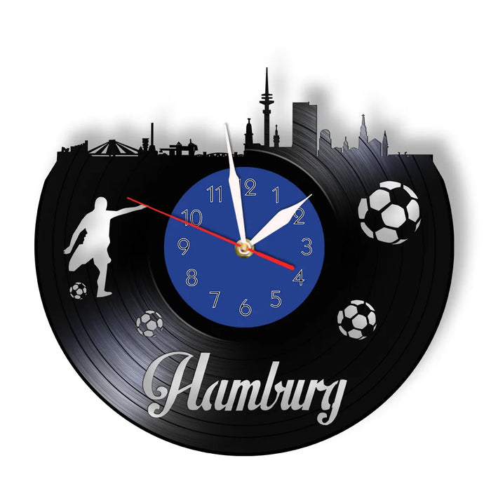German Football Stadium Vinyl Record Clock