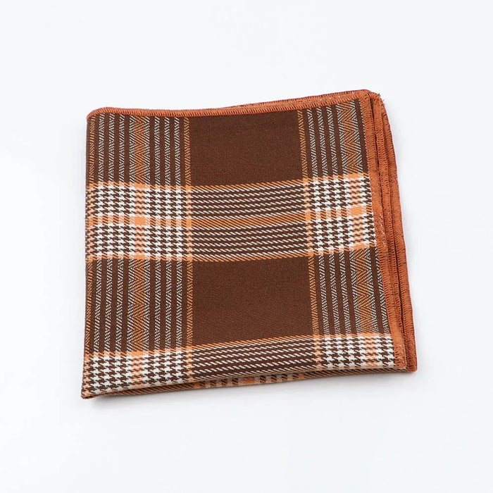 Premium Cotton Plaid Hankerchief Scarf Mens Pocket Square