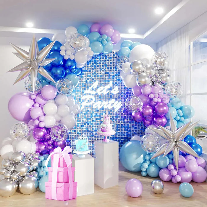 133Pcs Frozen-Themed Balloon Garland Set Suitable For Birthday Parties Winter Event Celebrations And Holiday Celebrations
