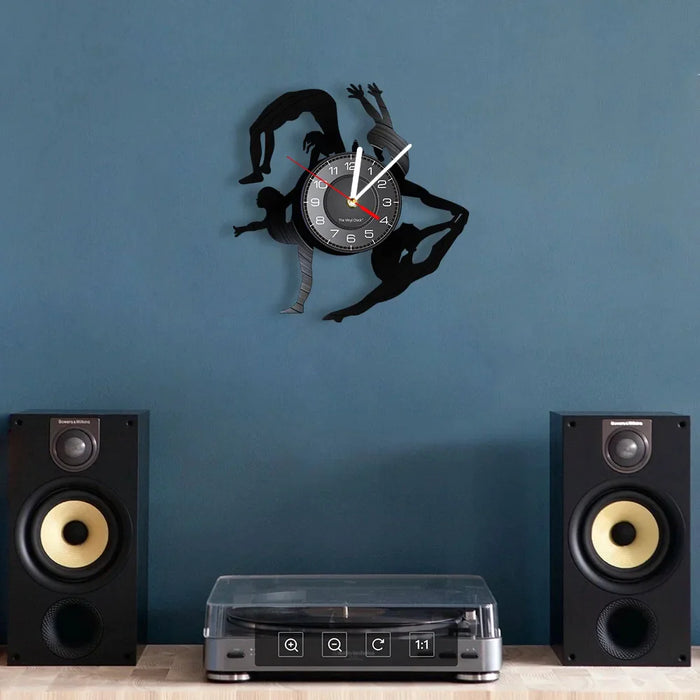 Vinyl Record Gymnastics Wall Clock