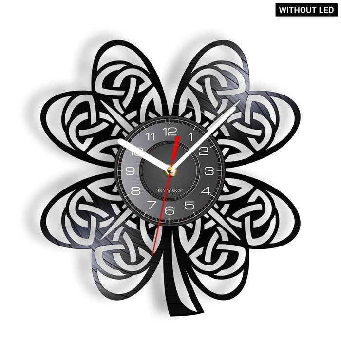 Irish Clover Leaf Wall Clock