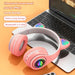 Foldable Wireless Headphones With Cat Ears And Led