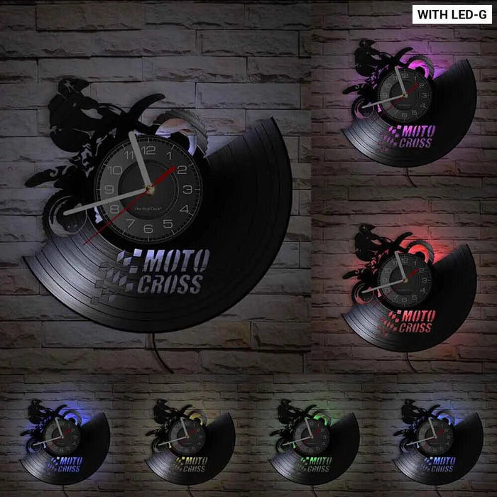 Motocross Vinyl Record Wall Clock