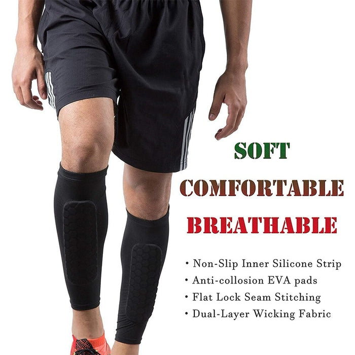 2Pcs/Pair Honeycomb Soccer Shin Leg Sleeves Protector For Football