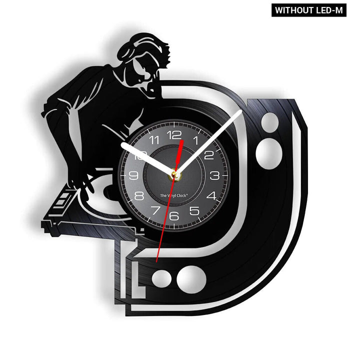 Vintage Dj Mixer Vinyl Record Clock