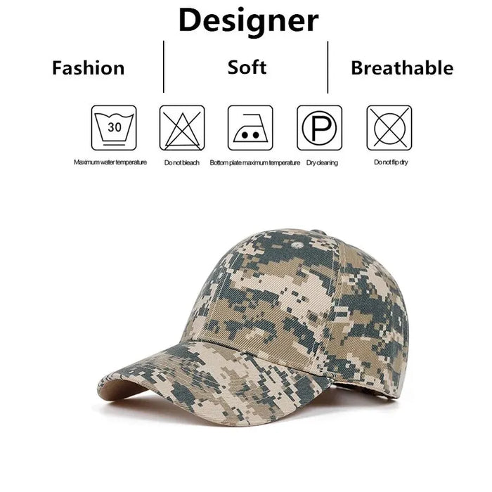 Adjustable Camo Baseball Cap / Hat For Outdoor Wear