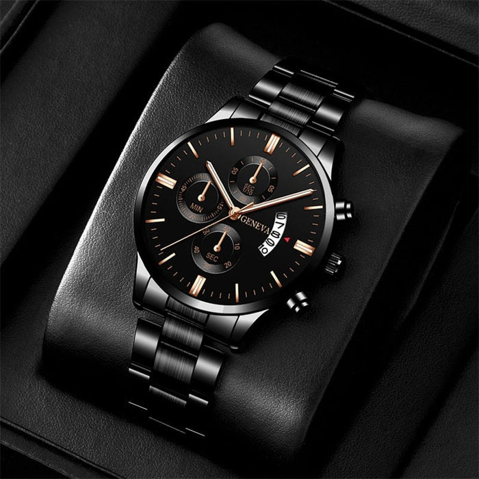 Fashion Mens Watches Luxury Stainless Steel Quartz Wrist Watch Men Business Calendar Watch