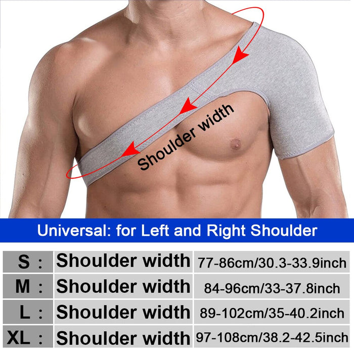 Elastic Charcoal Fiber Single Shoulder Back Wrap Strap for Musle Sprains