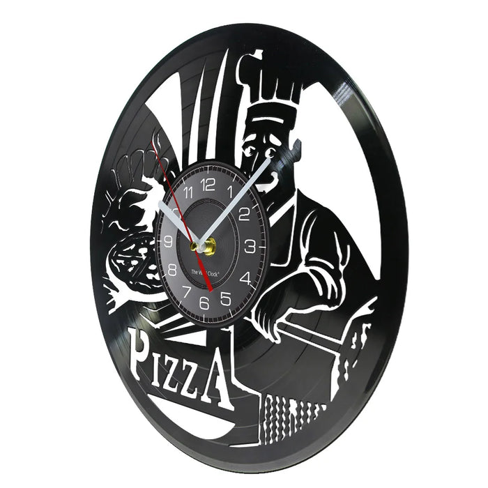 Modern Pizza Kitchen Wall Clock