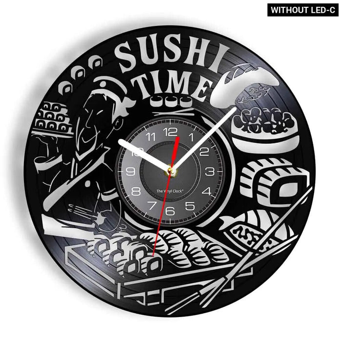 Japanese Cuisine Vinyl Record Clock