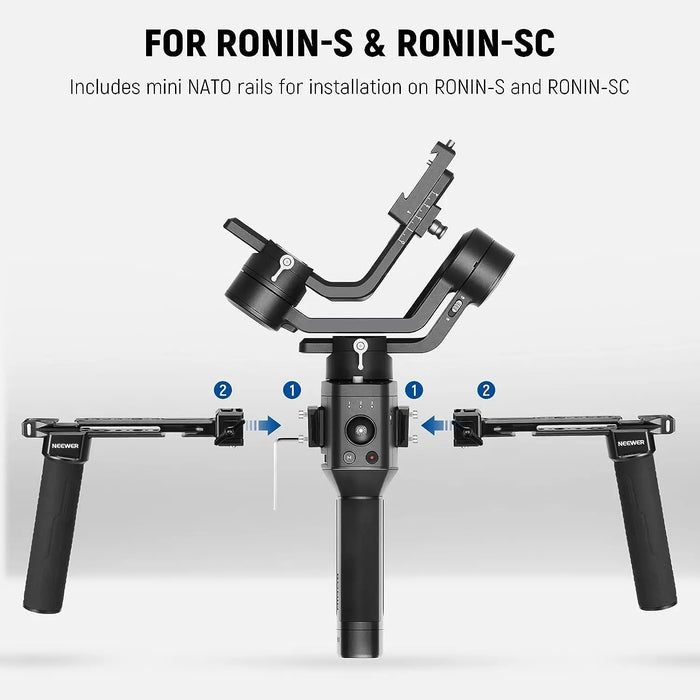 Dual Handgrip For Dji Ronin Gimbals Dual Handle Kit With 2 Mini Nato Rails