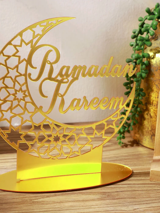 Golden Moon Acrylic Ramadan Decor For Home