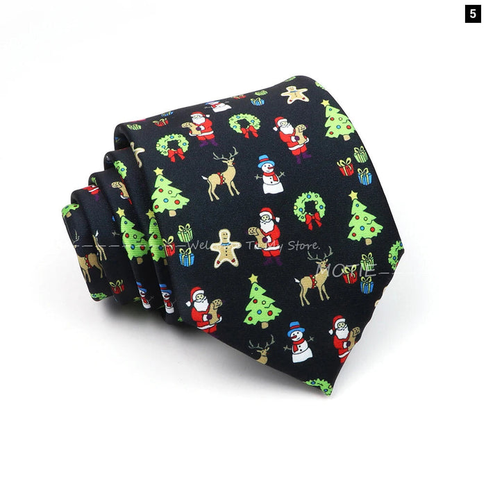 Christmas Necktie Santa Claus Green Tree Tie For Parties And Gifts