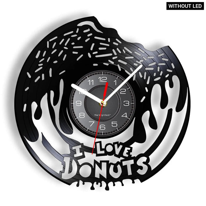 Donut Lovers Vinyl Record Wall Clock