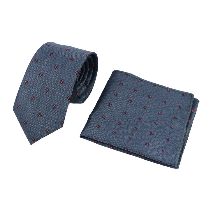 Red Paisley Tie And Pocket Square Set For Business And Weddings