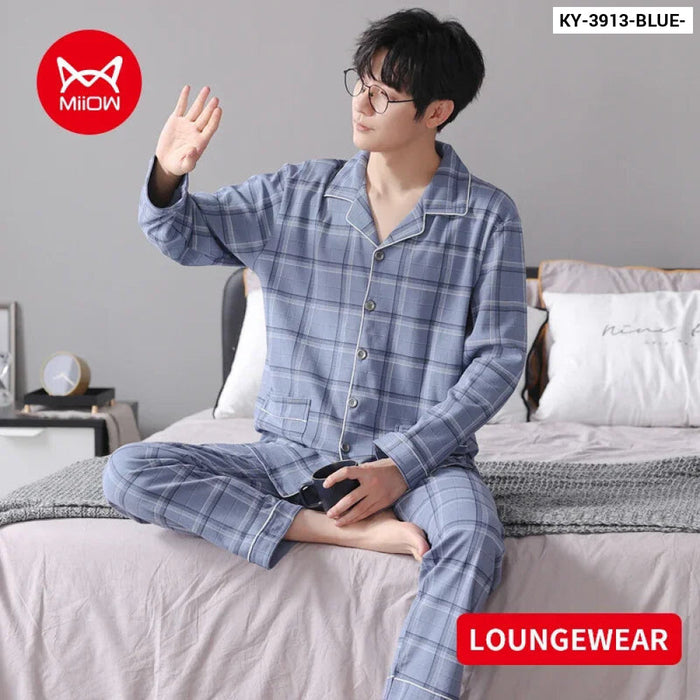 Mens Pajama Set Loose Fit Long