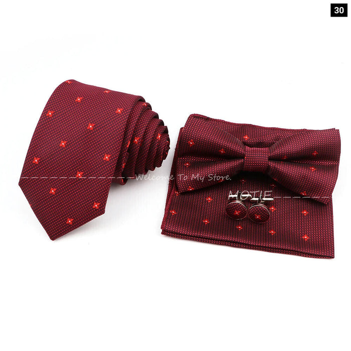 Classic Red Ties Set For Business And Weddings