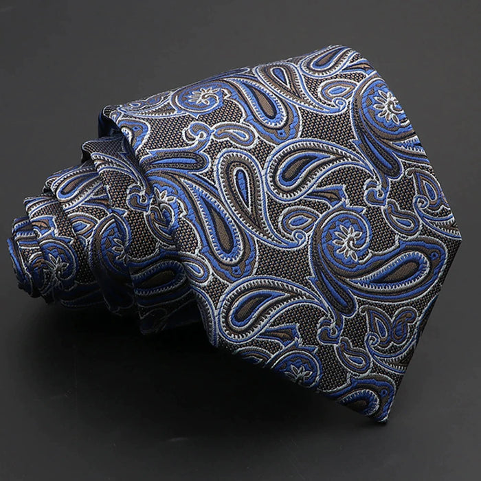 Paisley Tie 8Cm Necktie For Mens Fashion Business And Weddings