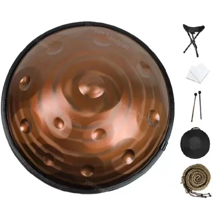 432Hz 440Hz 12 10 9 Note 22 Inch Spiral Steel Tongue Handpan Drum For Yoga & Meditation