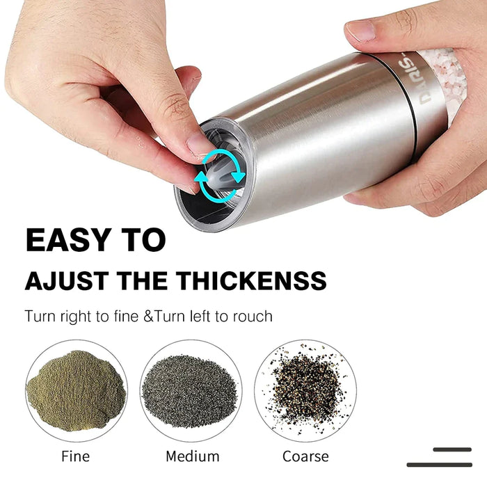 Electric Automatic Stainless Steel Salt And Pepper Mill Grinders With Led Light