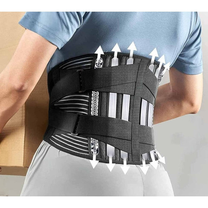 Breathable Back Brace Belt for Lower Back Pain Relief with 6 Stays For Men Women