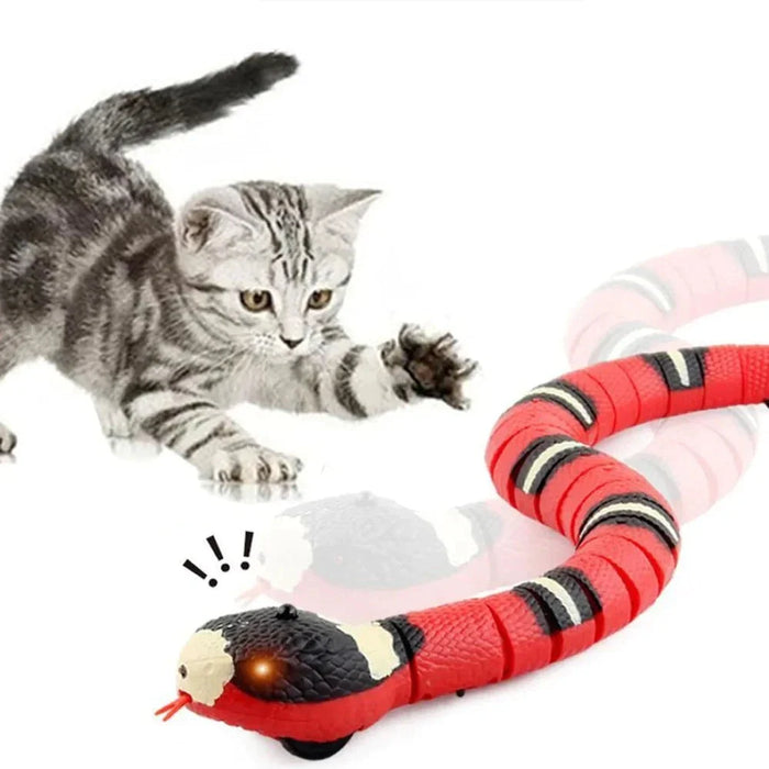 Interactive Smart Cat Toy With Usb Rechargeable Snake Teaser