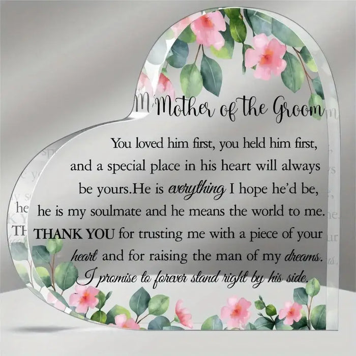 Mother Of The Groom Heart Ornament Wedding Gift