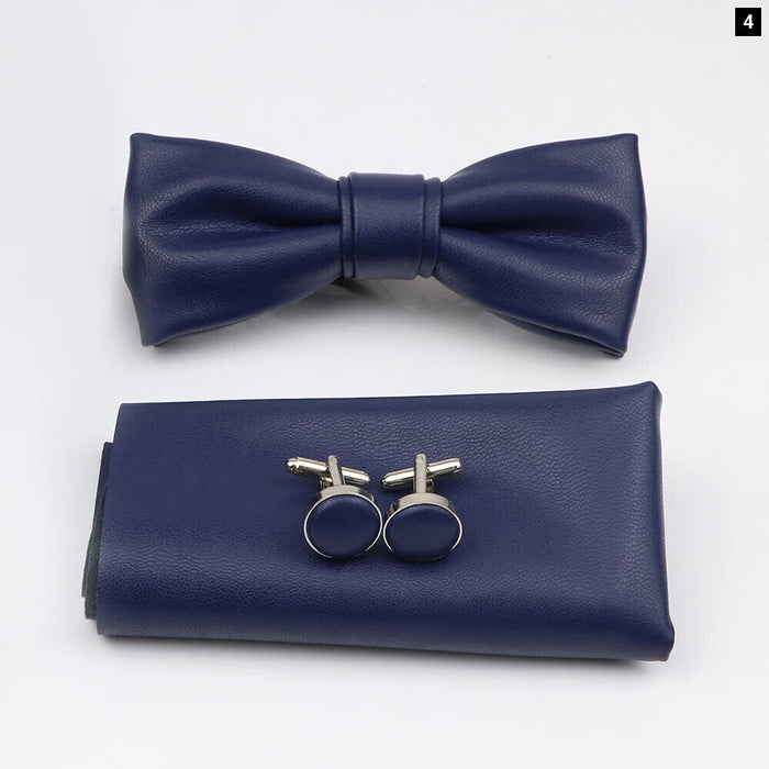 Tie Pocket Square Cufflink And Bowtie Set For Men For Business Weddings And Gifts