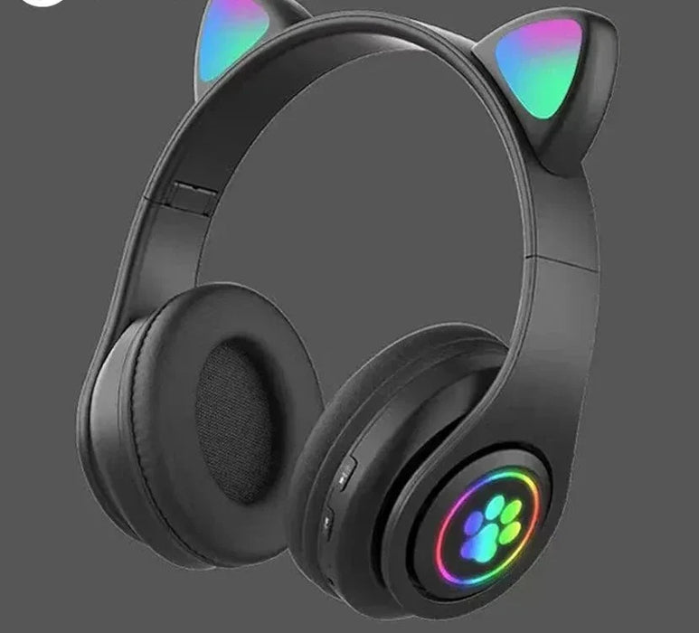 Foldable Wireless Headphones With Cat Ears And Led