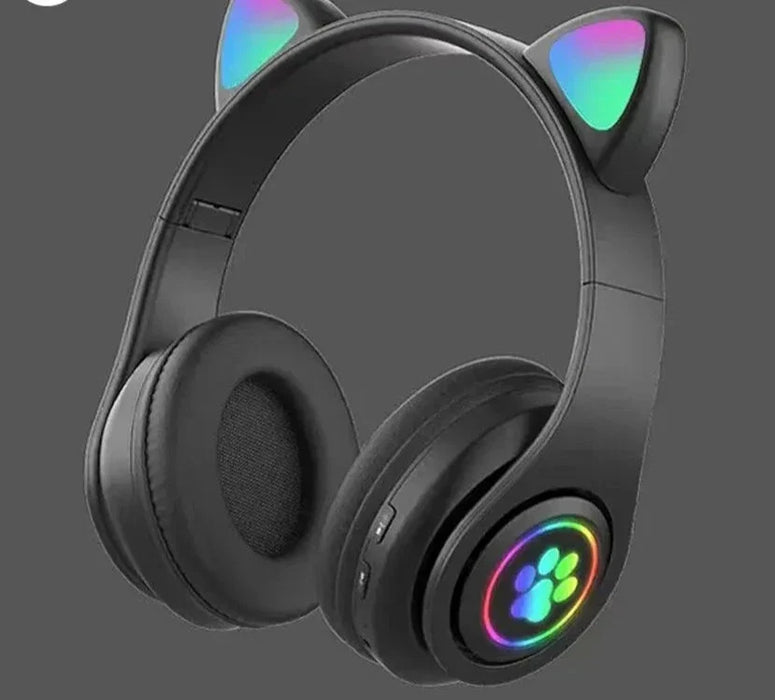 Foldable Wireless Headphones With Cat Ears And Led