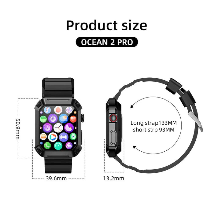 1.85-inch Waterproof Bluetooth Calls Touch Screen Heart Rate Fitness Tracker Smart Watch