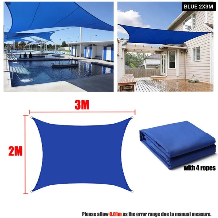 420d Waterproof Shade Sail Square Rectangle Sunshade Garden