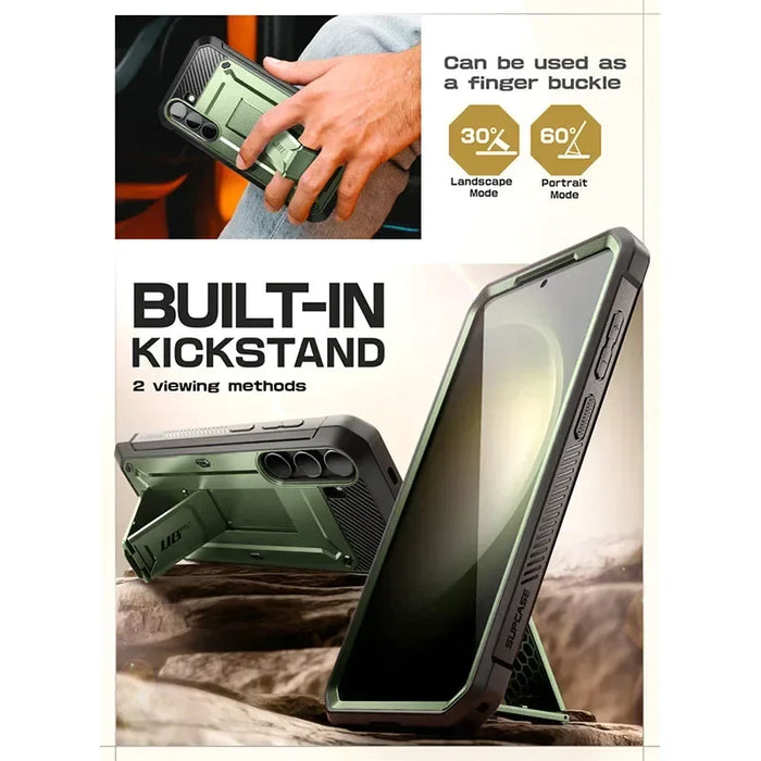 For Samsung Galaxy S24 Plus 6.7" Ub Pro Full-Body Dual Layer Rugged Belt-Clip Case With Built-In Screen Protector