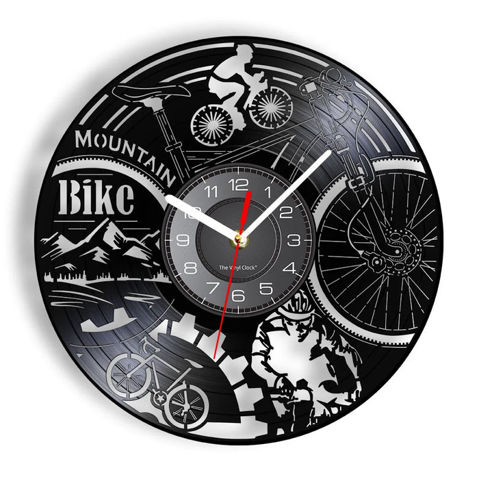 Retro Mountain Bike Vinyl Record Wall Clock