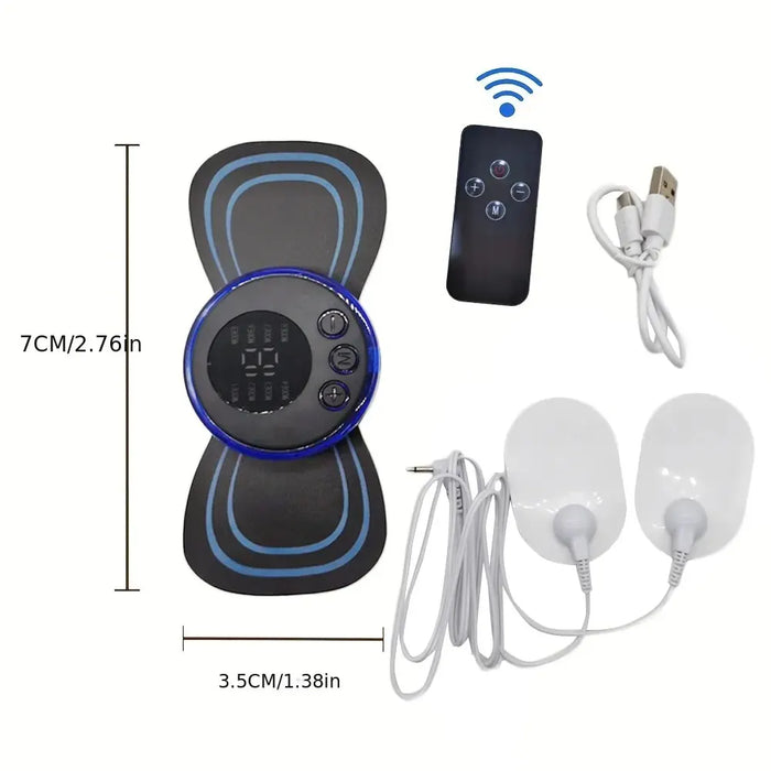 8 Mode Rechargeable Neck Massager With Remote Control Ems Low Frequency Pulse For Muscle Relaxation And Pain Relief