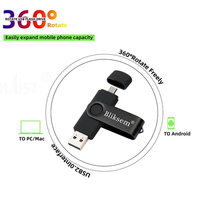 Otg Flash Drive 32gb 64gb High Speed Usb2.0 For Pc Mobile