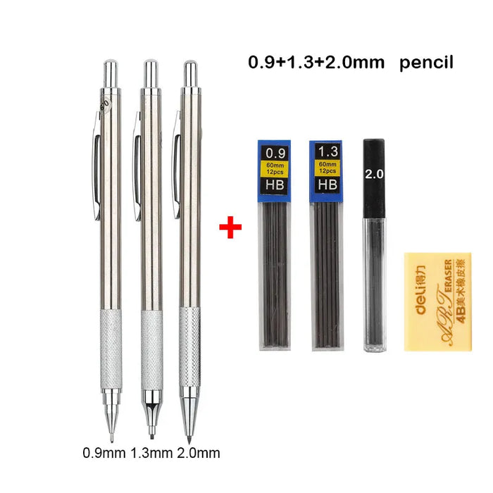 Full Metal Mechanical Pencil Set 0.3 To 2.0Mm Art