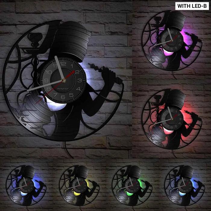 Vinyl Record Hookah Lounge Wall Clock