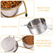 Raised Double Cat Bowls Anti Vomiting Pet Feeding Dishes