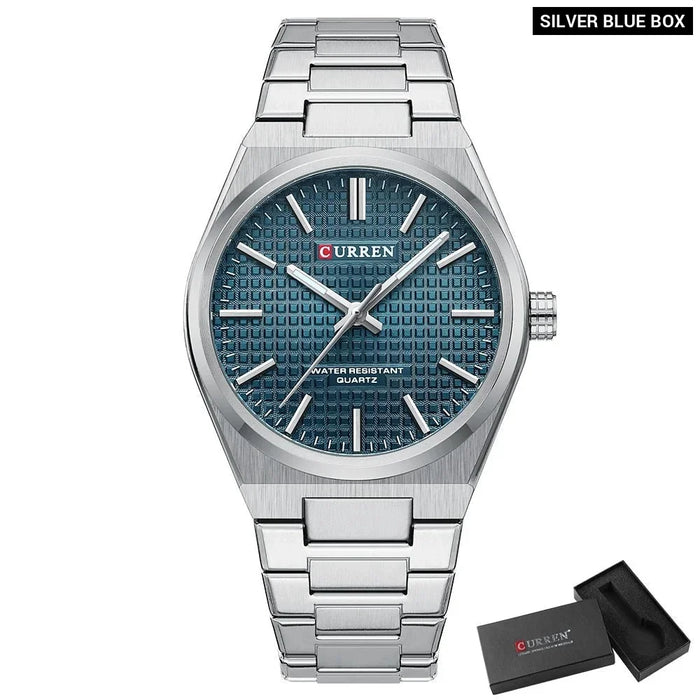 Stainless Steel Strap Waterproof Wristwatches With Luminous Hands For Men