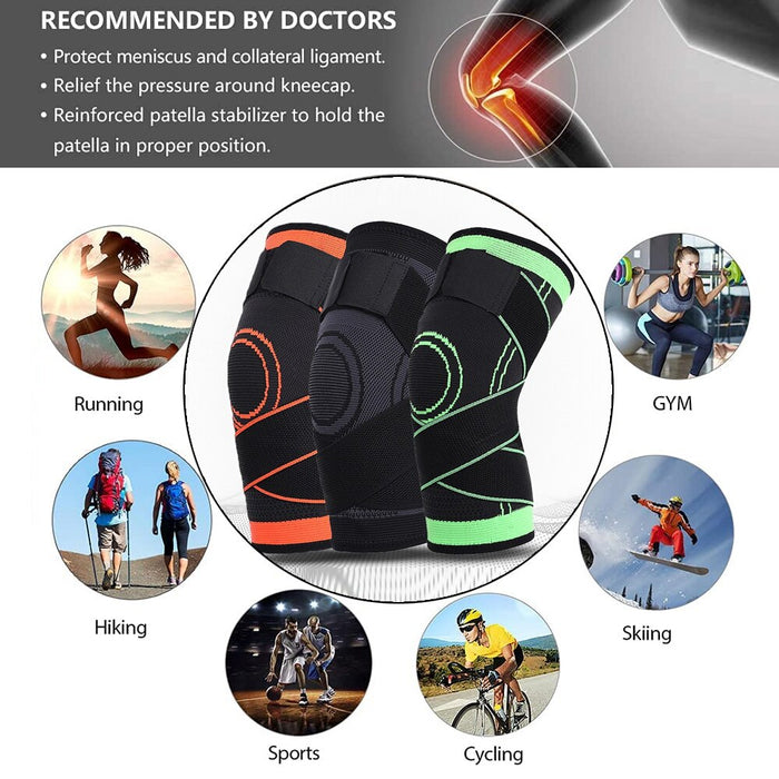 1/2Pcs Elastic Sport Knee Brace Pad For Joint Pain Arthritis Relief Running