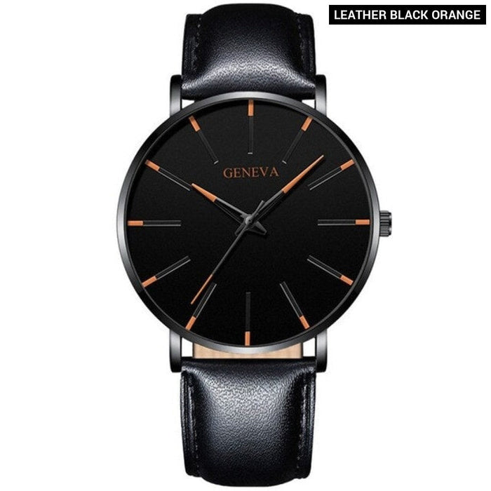 Minimalist Mens Fashion Ultra Thin Watches Simple Men Business Stainless Steel Mesh Belt Quartz Wrist Watch